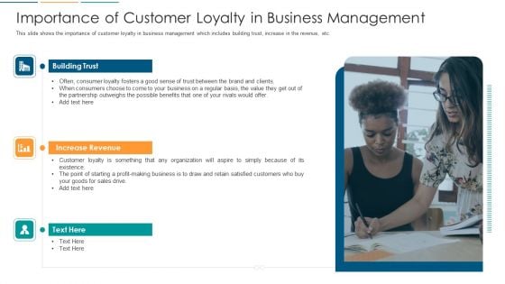 Importance Of Customer Loyalty In Business Management Ppt Professional Show PDF