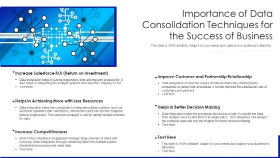 Importance Of Data Consolidation Techniques For The Success Of Business Inspiration PDF