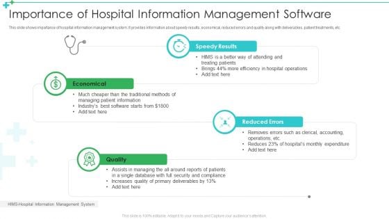 Importance Of Hospital Information Management Software Ppt Portfolio Graphics PDF