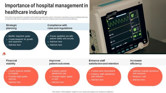 Importance Of Hospital Management In Healthcare Industry Background PDF