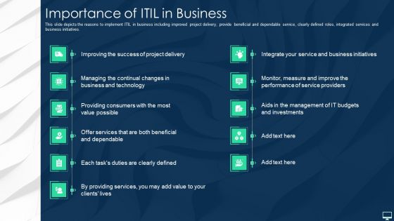 Importance Of ITIL In Business Ppt Infographic Template Portrait PDF