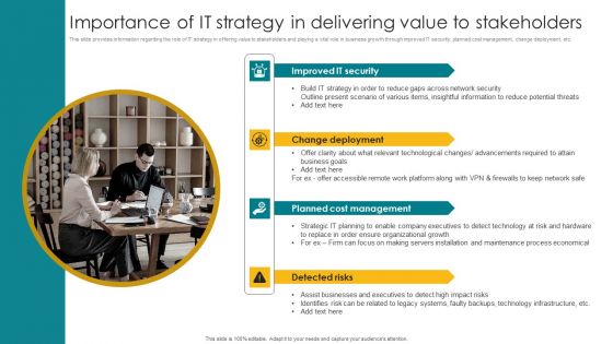 Importance Of It Strategy In Delivering Value To Stakeholders Guidelines PDF