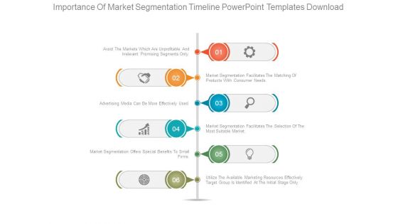 Importance Of Market Segmentation Timeline Powerpoint Templates Download