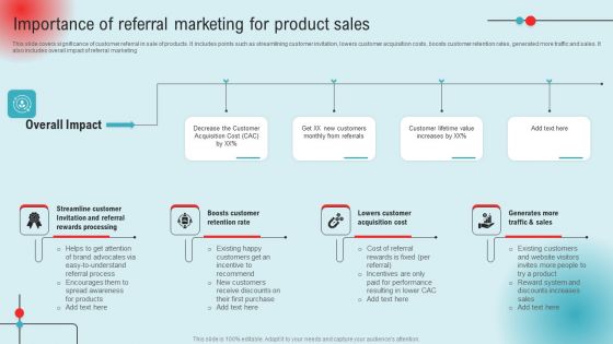 Importance Of Referral Marketing For Product Sales Ppt PowerPoint Presentation File Gallery PDF