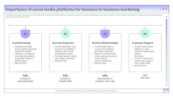 Importance Of Social Media Platforms For Business To Business Marketing Download PDF