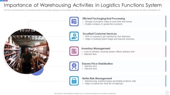 Importance Of Warehousing Activities In Logistics Functions System Mockup PDF Importance Of Warehousing Activities In Logistics Functions System Mockup PDF