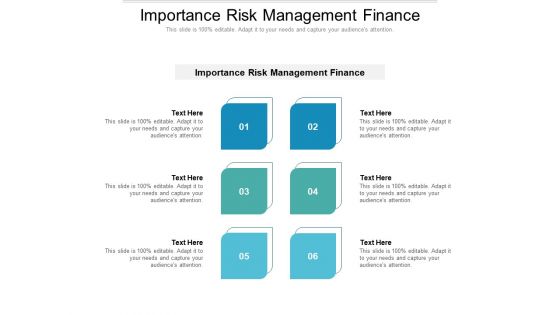 Importance Risk Management Finance Ppt PowerPoint Presentation Inspiration Objects Cpb Pdf