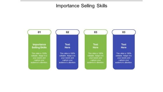 Importance Selling Skills Ppt PowerPoint Presentation Styles Professional Cpb Pdf