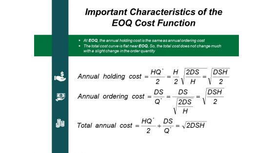 Important Characteristics Of The Eoq Cost Function Ppt PowerPoint Presentation Gallery Slide Download