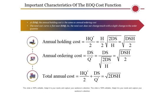 Important Characteristics Of The Eoq Cost Function Ppt PowerPoint Presentation Infographic Template Maker