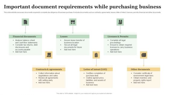 Important Document Requirements While Purchasing Business Slides PDF