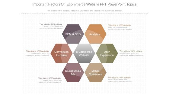 Important Factors Of Ecommerce Website Ppt Powerpoint Topics