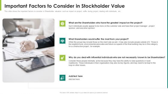 Important Factors To Consider In Stockholder Value Ppt Inspiration Outline PDF Important Factors To Consider In Stockholder Value Ppt Inspiration Outline PDF
