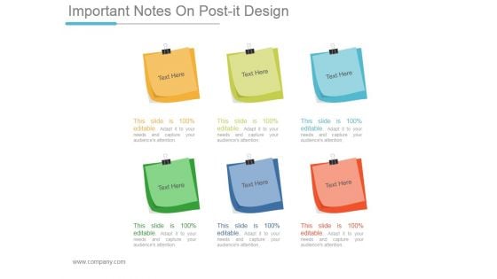 Important Notes On Post It Design Ppt PowerPoint Presentation Templates