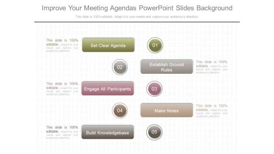 Improve Your Meeting Agendas Powerpoint Slides Background