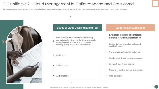 Improved Digital Expenditure Cios Initiative 2 Cloud Management To Optimize Spend And Costs Contd Diagrams PDF