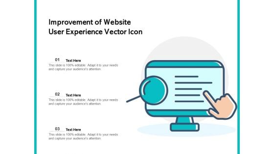 Improvement Of Website User Experience Vector Icon Ppt PowerPoint Presentation File Background Images PDF