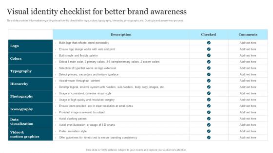 Improving Brand Recognition To Boost Visual Identity Checklist For Better Brand Diagrams PDF