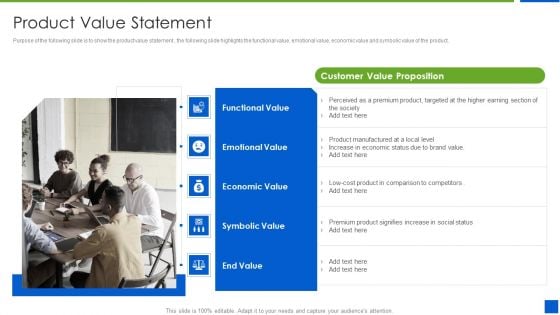 Improving Brand Recognition With Message And Differentiation Strategy Product Value Statement Background PDF