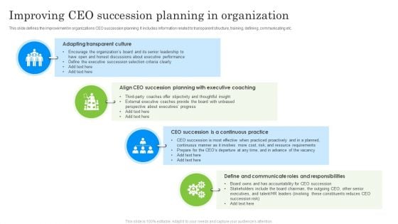 Improving CEO Succession Planning In Organization Ppt Pictures Slide Portrait PDF