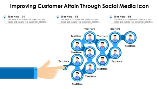 Improving Customer Attain Through Social Media Icon Ppt Professional Clipart Images PDF