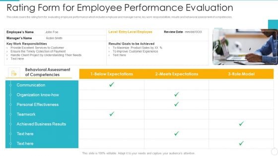 Improving Employee Performance Management System In Organization Rating Form For Employee Performance Pictures PDF