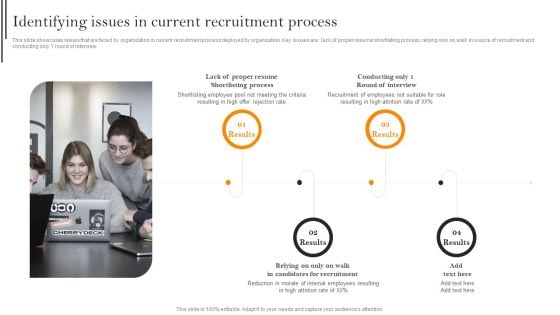 Improving Hiring Process For Workforce Retention In Organization Identifying Issues In Current Recruitment Process Template PDF