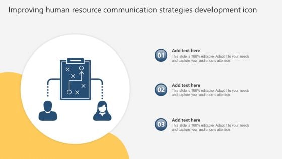 Improving Human Resource Communication Strategies Development Icon Infographics PDF