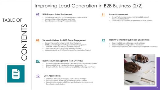 Improving Lead Generation In B2B Business Ppt PowerPoint Presentation Complete Deck With Slides