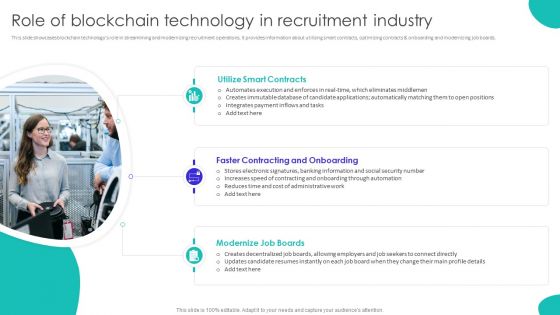 Improving Technology Based Role Of Blockchain Technology In Recruitment Industry Sample PDF