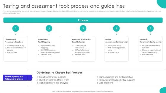 Improving Technology Based Testing And Assessment Tool Process And Guidelines Background PDF