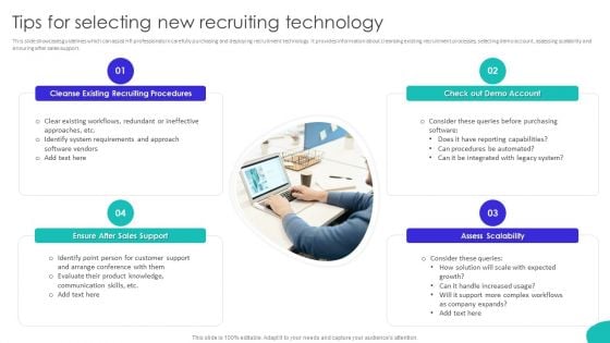 Improving Technology Based Tips For Selecting New Recruiting Technology Brochure PDF