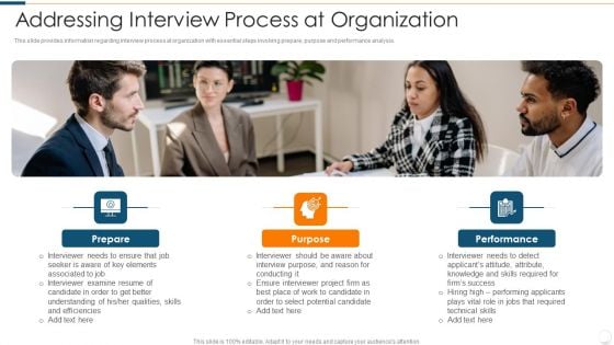 Improvising Hiring Process Addressing Interview Process At Organization Professional PDF