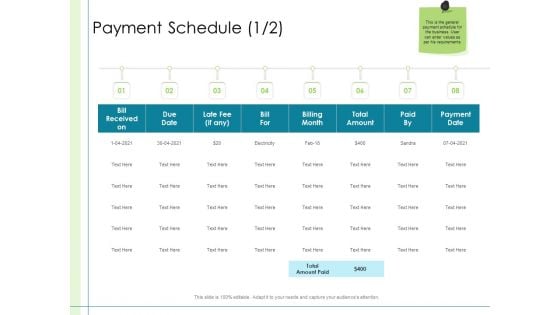 In Depth Business Assessment Payment Schedule Ppt Gallery Vector PDF