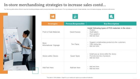 In Store Merchandising Strategies To Increase Sales Mockup PDF