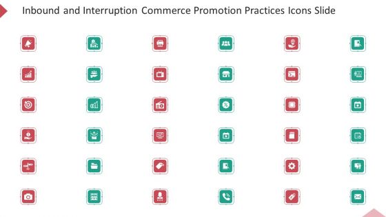 Inbound And Interruption Commerce Promotion Practices Icons Slide Ppt Infographic Template Show PDF