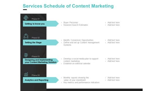 Inbound Marketing Proposal Services Schedule Of Content Marketing Graphics PDF