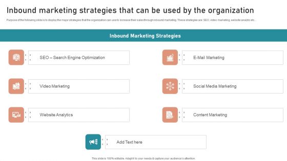 Inbound Marketing Strategies That Can Be Used By The Organization Download PDF