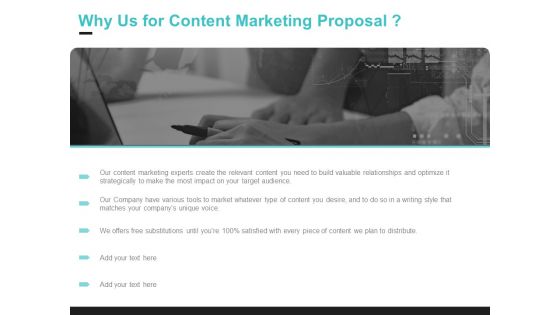 Inbound Marketing Why Us For Content Marketing Proposal Ppt Professional Gridlines PDF