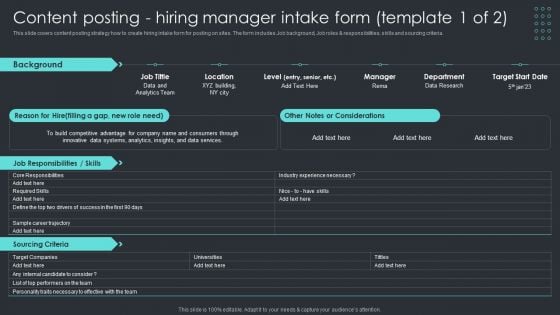 Inbound Recruiting Methodology Content Posting Hiring Manager Intake Form Brochure PDF Inbound Recruiting Methodology Content Posting Hiring Manager Intake Form Brochure PDF