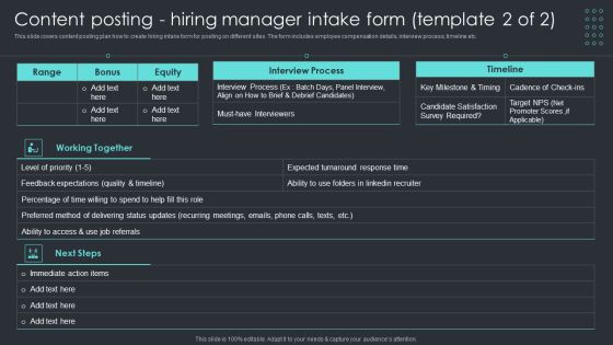 Inbound Recruiting Methodology Content Posting Hiring Manager Intake Form Brochure PDF Slide02