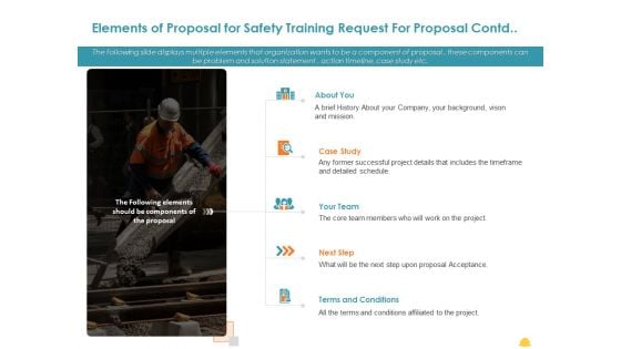 Incident Management Process Safety Elements Of Proposal For Safety Training Request Contd Introduction PDF