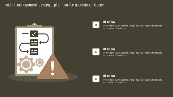 Incident Management Strategic Plan Icon For Operational Issues Themes PDF