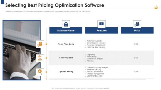 Income Management Tool Selecting Best Pricing Optimization Software Clipart PDF