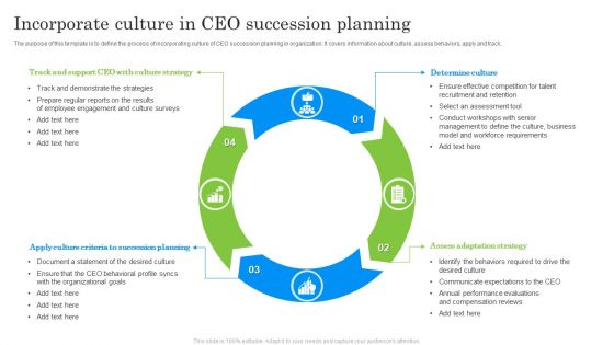 Incorporate Culture In CEO Succession Planning Ppt Infographic Template Master Slide PDF