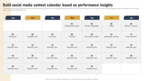 Incorporating Real Time Marketing For Improved Consumer Build Social Media Content Calendar Background PDF