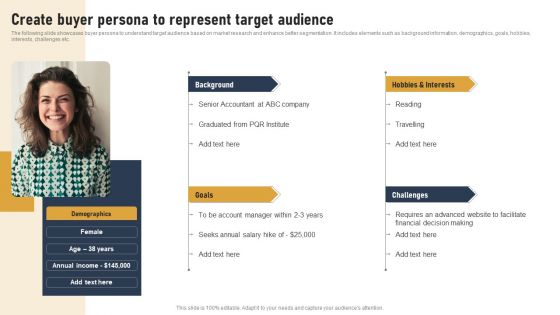 Incorporating Real Time Marketing For Improved Consumer Create Buyer Persona To Represent Mockup PDF