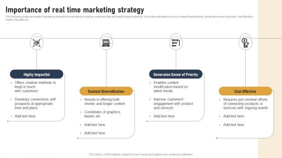 Incorporating Real Time Marketing For Improved Consumer Importance Of Real Time Marketing Strategy Slides PDF