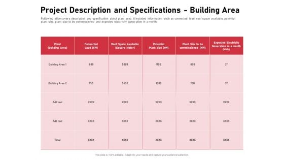 Incorporating Solar PV Commercial Building Project Description And Specifications Building Area Mockup PDF