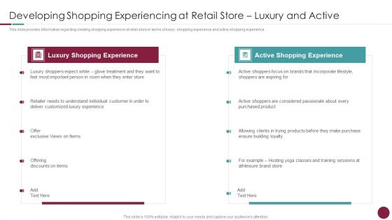 Incorporation Of Experience Developing Shopping Experiencing At Retail Store Luxury Information PDF